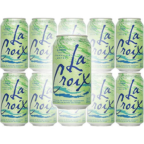 La Croix Lime Naturally Essenced Flavored Sparkling Water 12 Ounce Can Pack of 10 Total of 120 Ounces