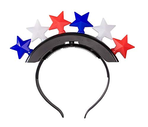 Light Up LED July 4th Stars Flashing Headband
