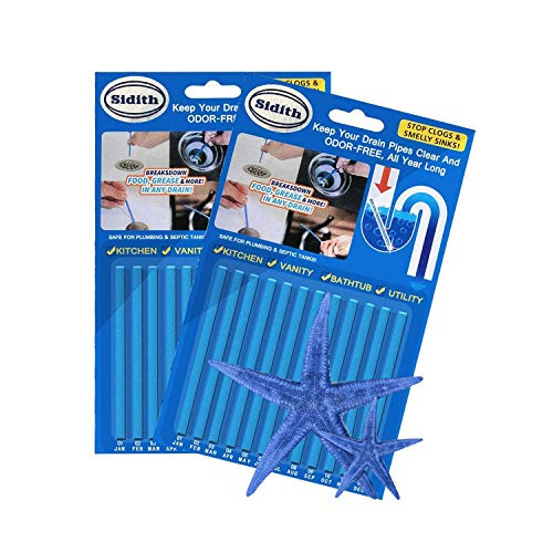 Sidith Drain Sticks Sink Deodorizer 24 Pcs Sink Freshener to Keep Odor Free As Seen On TV for Bathroom Kitchen Toilet Shower drain Unscented