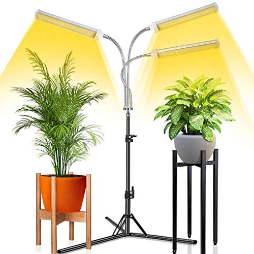 Abonnyc Grow Light with Stand LED Floor Grow Lights for Indoor Plants Full Spectrum Grow Lamp with Timer for Seedlings 3 Switch Modes1547 inch Adjustable Tripod Stand  Gooseneck