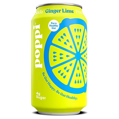 poppi A Healthy Sparkling Prebiotic Soda w Real Fruit Juice Gut Health  Immunity Benefits 12pk 12oz Cans Lime Ginger