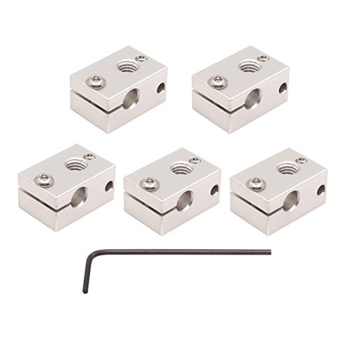 WINSINN 3D Printer Sensor Heater Block Compatible with E3D V6 JHead RepRap Bowden Hotend Extruder for HTNTC100K PT100 Aluminum Pack of 5Pcs WINSINN 3D Printer Sensor Heater Block Compatible with E3D V6 JHead RepRap Bowden Hotend Extruder for HTNTC100K PT100 Aluminum Pack of 5Pcs