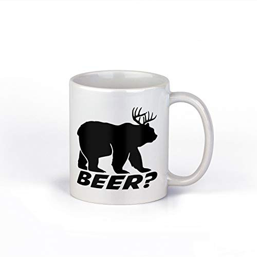 Beer Animal Mug  Bear Deer Ceramic Coffee Cup  11Ounce Coffee Mug  DD190