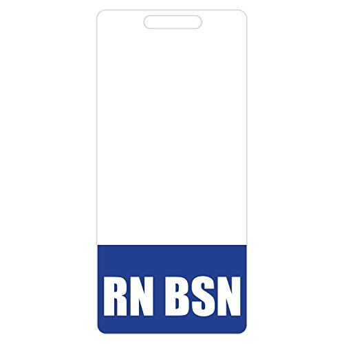 RN BSN Badge Buddy Blue  Vertical Heavy Duty Badge Tags for Registered Nurses with a BSN  Double Sided Badge Identification Card