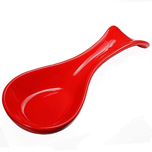 Ceramic Spoon Rests for Kitchen Spoon Rest for Stove Top Countertop Utensil Rest Ladle Spoon Holder for Cooking Home Decor Red Color Ceramic Spoon Rests for Kitchen Spoon Rest for Stove Top Countertop Utensil Rest Ladle Spoon Holder for Cooking Home Decor Red Color