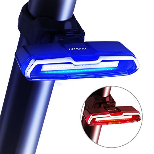Bike Tail Light, Canway Ultra Bright Bike Light USB Rechargeable, LED Bicycle Rear Light, Waterproof Helmet Light, 5 Light Mode Headlights with Red & Blue for Cycling Safety Flashlight Light (Color-2) Bike Tail Light, Canway Ultra Bright Bike Light USB Rechargeable, LED Bicycle Rear Light, Waterproof Helmet Light, 5 Light Mode Headlights with Red & Blue for Cycling Safety Flashlight Light (Color-2)
