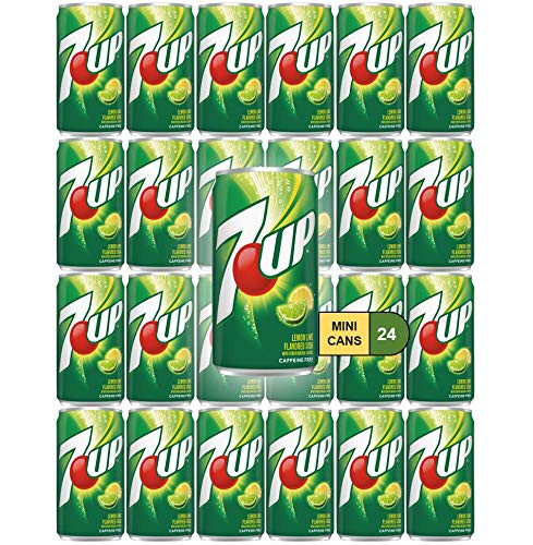 7Up Lemon Lime Mini Soda Cans 75 oz Soft Drinks Bulk Snacks Pack Small Refrigerator  Snack Pantry Drink 24 Count Beverage Bedroom  Kitchen Supplies