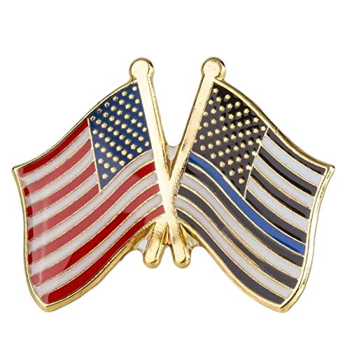 Backwoods Barnaby AmericanThin Blue Line Crossed Friendship Flag Lapel Pin Police Law Enforcement USA Broach Backwoods Barnaby AmericanThin Blue Line Crossed Friendship Flag Lapel Pin Police Law Enforcement USA Broach