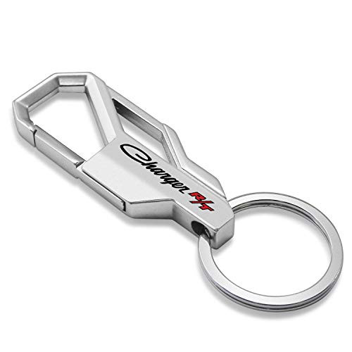iPick Image for  Dodge Charger RT Classic Silver Snap Hook Metal Key Chain