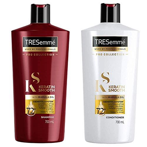 Tresemme Keratin Smooth with Marula Oil Shampoo and Conditioner Set  Pro Collection  24 Fl Oz  700 mL Each