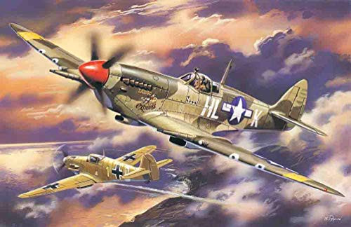ICM 148 Scale World War II USAAF Fighter Spitfire MkVIII Plane  Plastic Aircraft Model Building Kit # 48065