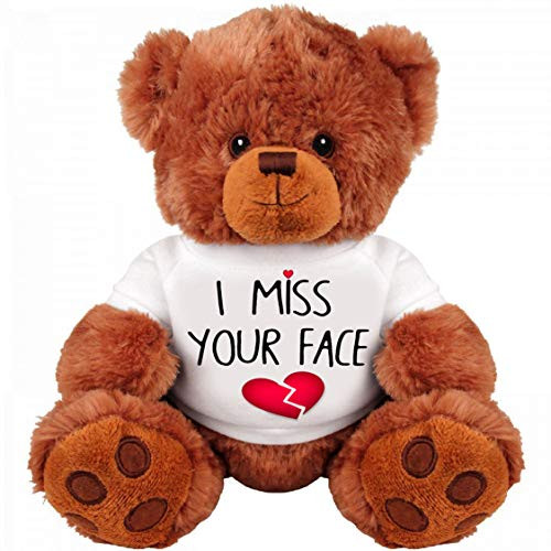 I Miss You Gifts Large 13 inch Teddy Bear I Miss Your Face Cute Unique Long Distance Relationships Gift Friend Couples Relationship Boyfriend Girlfriend Im Sorry for Her Him
