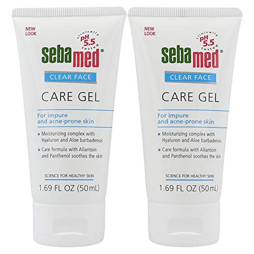 Sebamed Clear Face Care Gel 50mL with Aloe Vera and Hyaluronic Acid for Impure and Acne Prone Skin  Made in Germany  Pack of 2