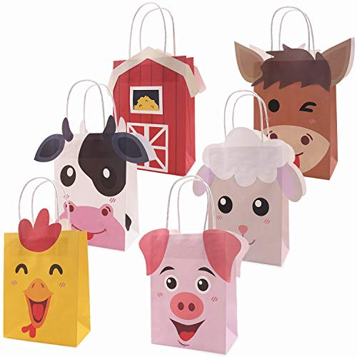 Farm Animal Party Favor Bags Barnyard Birthday Gift Treat Goody Bags Kraft Paper Centerpiece Decorations for Kids Baby Shower Supplies Pack of 12 Farm Animal Party Favor Bags Barnyard Birthday Gift Treat Goody Bags Kraft Paper Centerpiece Decorations for Kids Baby Shower Supplies Pack of 12