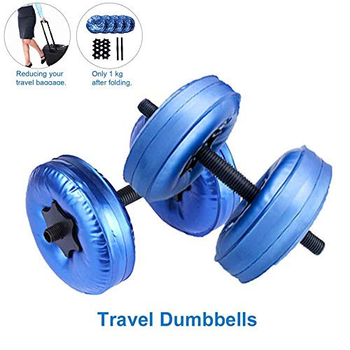 1 Pair Weight Adjustable Water Filled Dumbbells 810 KG Portable Gym Dumbbells Home  Outdoor Travel Weightlifting Exercise Fitness Dumbbell Equipment for Bodybuilding Training