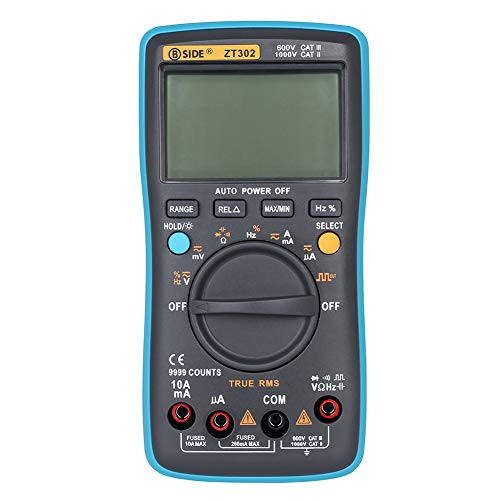 9999 Counts Voltmeter Digital Multimeter Mini Portable Battery Powered True Rms