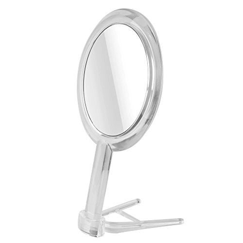 Gotofine Double Sided 1x - 7x Magnification Hand Held Makeup Mirror with Stand,clear (7x)