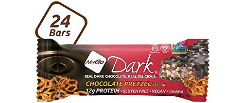 NuGo Dark Pretzel and Sea Salt 12g Vegan Protein 200 Calorie Gluten Free 24 count