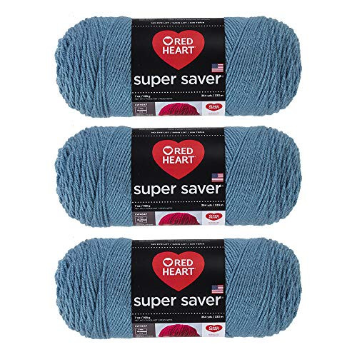Red Heart Bulk Buy Super Saver Yarn 3Pack Country Blue Red Heart Bulk Buy Super Saver Yarn 3Pack Country Blue