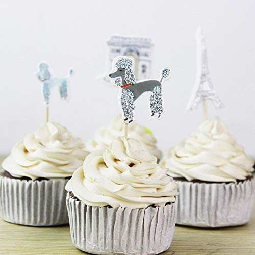 KBN 24pc Paris Eifal Tower Cartoon Cake Cupcake Toppers 15 size