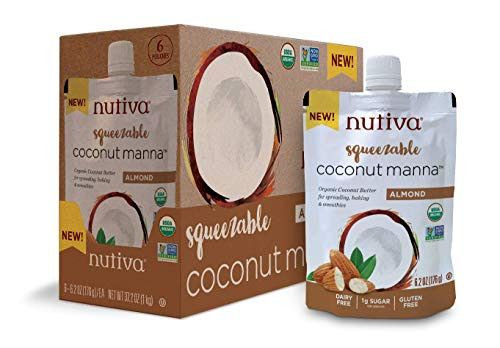 Nutiva Organic Coconut Manna Almond Squeezable 62ounce Pouch Pack of 6