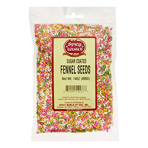Sugar Coated Fennel Seeds 14 Oz 400g  Sweet Sauf Candy  Mouth Freshener ~ By Spicy World