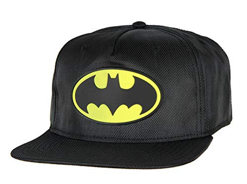 Bioworld Batman Rubber Logo Nylon Snapback Hat Cap Black