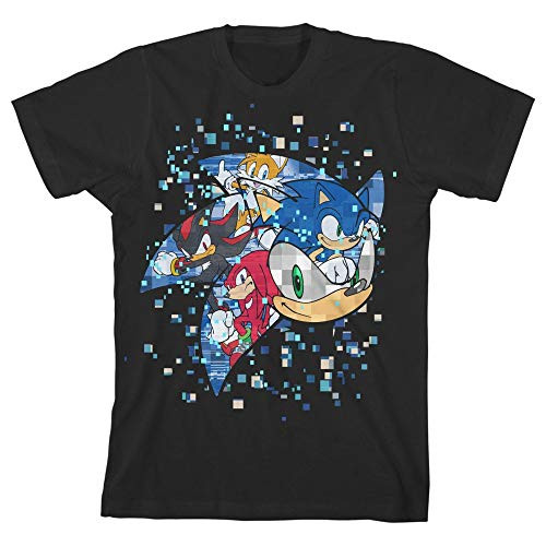 Bioworld Sonic The Hedgehog Pixelated Youth Boys ShortSleeve TShirtMedium Black