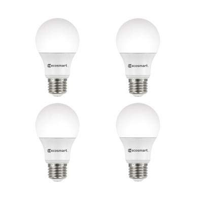 EcoSmart 40Watt Equivalent A19 Dimmable Energy Star LED Light Bulb Daylight 4Pack