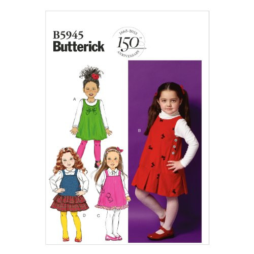 Butterick Patterns B5945 Children's/Girls' Jumper Sewing Template, Size CDD (2-3-4-5)