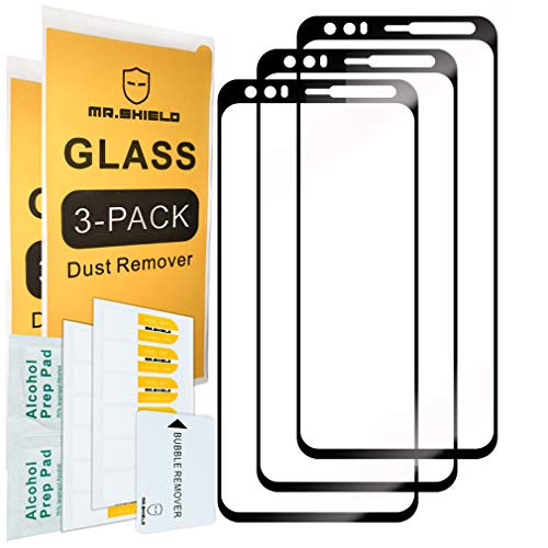 3PackMrShield For Google Pixel 4 Upgrade Hold For Sensor Version Japan Tempered Glass 9H Hardness Full Screen Glue Cover Screen Protector with Lifetime Replacement