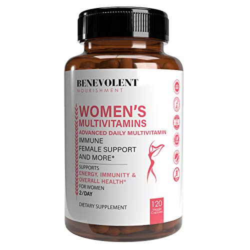Multivitamin for Women  Supplement for Energy Immunity  Female Support  Daily Vitamins for Women with Biotin Calcium Magnesium  NonGMO Vegetarian Womens Multivitamin  120 Caps