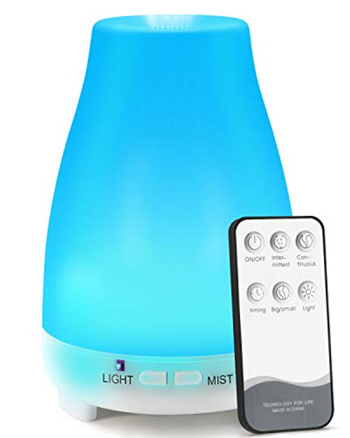 Essential Oil Diffuser AIMASON 200ML BPAFree Ultrasonic Air Mist Diffuser Humidifier for Aromatherapy with Adjustable Mist Mode and Waterless Auto Shutoff for Home Office Bedroom White