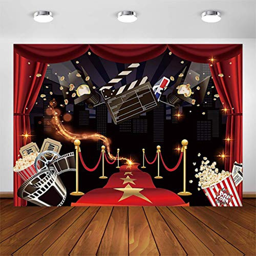 COMOPHOTO Hollywood Movie Night Backdrop for Photography 7x5ft Cinema Movies Vintage Red Magic Carpet Awards Night Photo Booth Background Birthday Party Event Banner Decoration Supplies COMOPHOTO Hollywood Movie Night Backdrop for Photography 7x5ft Cinema Movies Vintage Red Magic Carpet Awards Night Photo Booth Background Birthday Party Event Banner Decoration Supplies