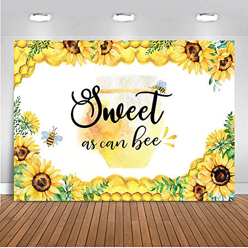 Mocsicka Sweet as Can Bee Backdrop Bee Sunflower Baby Shower Photo Backdrops 7x5ft Honeycomb Gender Reveal Photography Background Mocsicka Sweet as Can Bee Backdrop Bee Sunflower Baby Shower Photo Backdrops 7x5ft Honeycomb Gender Reveal Photography Background