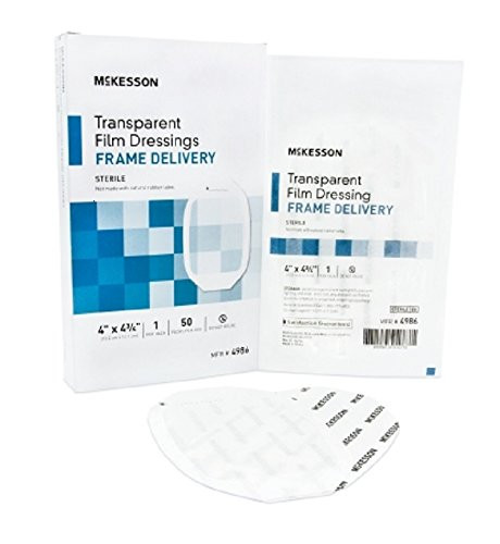 McKesson 4986 Transparent Film Dressing with Frame Delivery Sterile 4 Width 434 Length