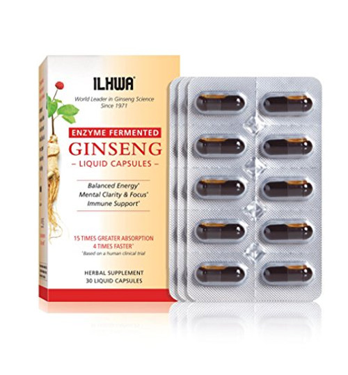 ILHWA Enzyme Fermented Panax Korean Ginseng Extract  23 time More Ginsenosides Than Red Panax Ginseng  3 Packs of 10 Liquid Capsules
