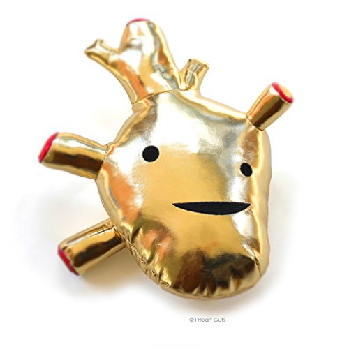 I Heart Guts Heart of Gold  Metallic Vinyl Plush  Designer Collectible Toy
