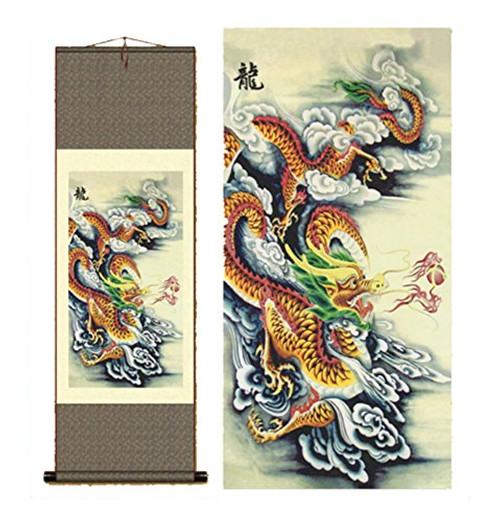 Sunmir TM Silk scroll painting chinese dragon painting