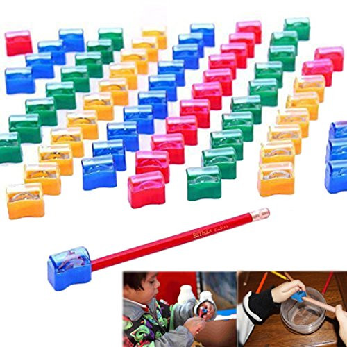 Pencil Sharpeners  Kids Assorted Plastic Pencil Sharpener Set for School and Home 72 Pcs  Multicolored Manual Pencil Sharpeners 72 Pack  Blue Yellow Red Clear Green Purple