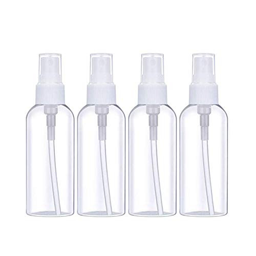 Plastic Spray Bottle 4 Pack 2oz50ml Clear Empty Fine Mist Spray Bottle Set Refillable Liquid Containers Small Reusable Squirt Bottles