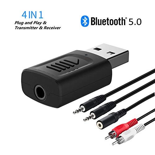 Bluetooth Audio Transmitter Receiver Wireless Bluetooth V50 Adapter for TV PC Car Projector CD Player Speakers Headphones 2in1 Bluetooth Audio Adapter for Car Home Stereo System