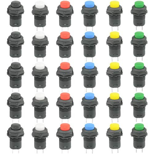 WMYCONGCONG 30 PCS 12mm SelfLocking Latching Push Button Switch AC 250V15A 125V3A