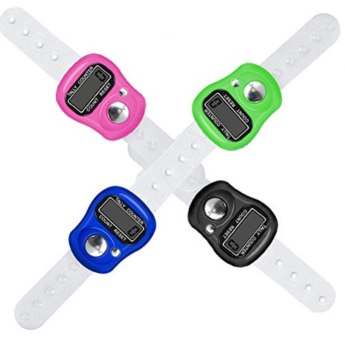 Electronic Finger Counter4Pack Case Resettable 5 Digit LCD Electronic Digital Display Finger Hand Tally Counter Counting for GolfGoods CountingLap  Knitting