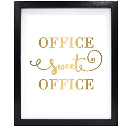 Susie Arts 8X10 Unframed Office Sweet Office Real Gold Foil Wall Art Print Poster Work Inspirational Motivational Quote Gold Decor V169