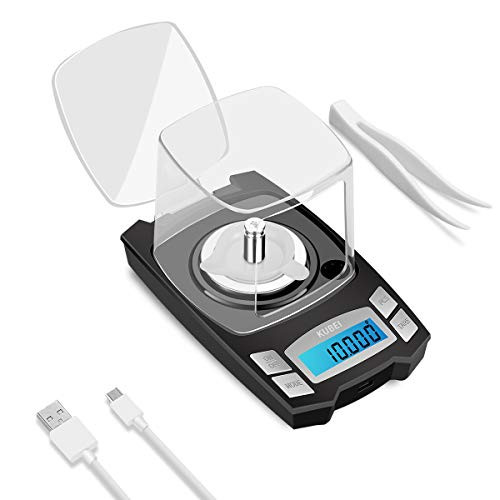 KUBEI USB Rechargeable Digital Milligrams Scale 50g x 0001g High Precision Jewelry Scale Reloading Professional Mini Digital Pocket Scale Portable Electronic Scale Weight Grams and Oz