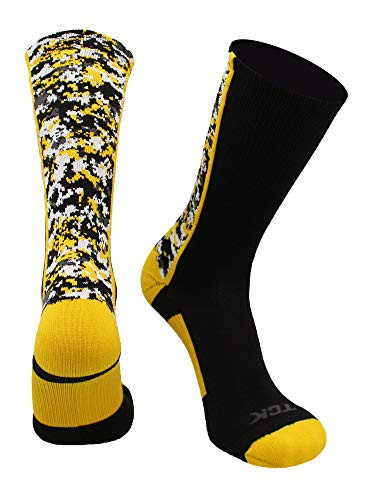 TCK Digital Camo Crew Socks BlackGold Large