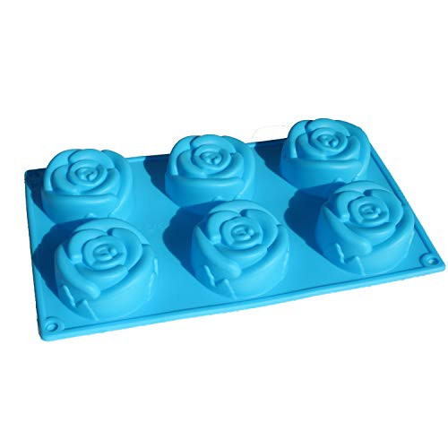 XHaibei Large Rose Flower Soap Lotion Bars Mold Kit Chocolate Cake Gelatin Silicone Pan Mold