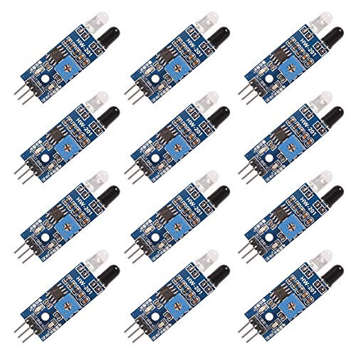 DFLIFE 12pcs IR Infrared Obstacle Avoidance Sensor Module for Arduino Smart Car Robot Raspberry PI 3 PI 4 4B