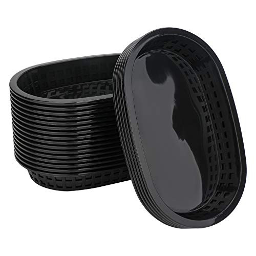 Food Serving Baskets Eusoar 94 x 60 x 15 Fast Food Restaurant Baskets Tray 24pcs Bread Fry Baskets Serving Tray for Fast Food Restaurant Deli Serving Chicken Burgers Sandwiches  Fries